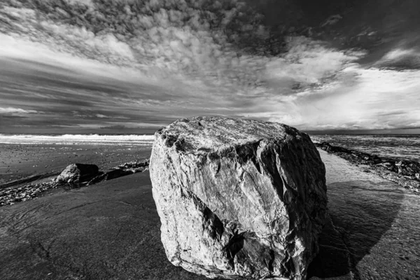 Big Rock Villers Sur Mer Waterfront Normandy France — Stock Photo, Image