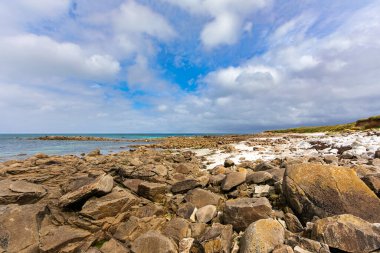 Greve blanche plajı, Ile de Batz (Roscoff), Finistere, Brittany, Fransa