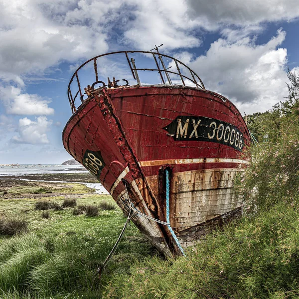 Ship Wrecked Plougasnou Finistere Brittany France — Stock Photo, Image