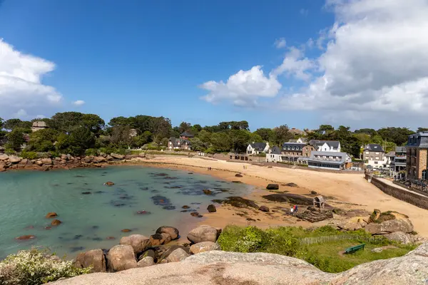 Saint Guirec Beach Ploumanach Cotes Armor Bretaña Francia —  Fotos de Stock