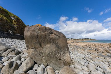 Saint-Quay-Portrieux Plajı, Cotes d 'Armor, Brittany, Fransa