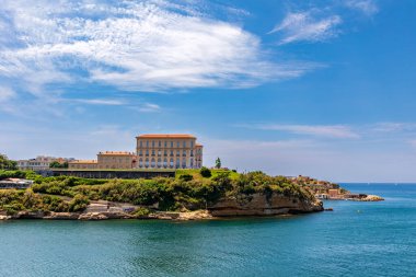 Marsilya, Fransa, Saint Kalesi 'nden Pharo sarayına bakın.-