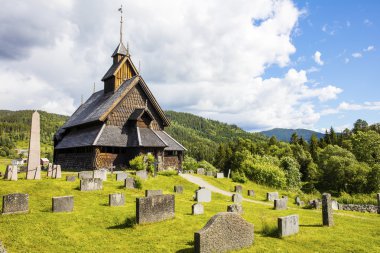 Eidsborg ahşap kilise Telemark Norveç'teki savmak