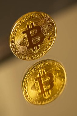 Altın Bitcoin Kripto Para Aynada Yansıması Var