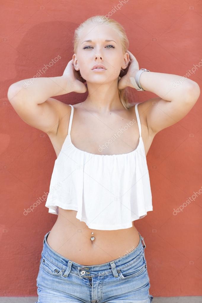 Attractive teen girl in the sun