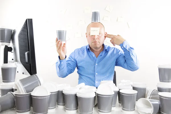 Homme d'affaires avec dépendance au café — Photo