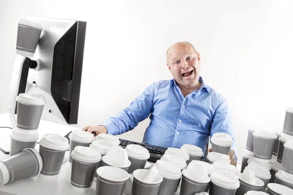 Empresário engraçado e estranho no escritório — Fotografia de Stock