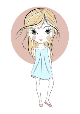 Büyük gözlü ciddi şirin kız