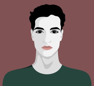 Yakışıklı genç adamın vektör portresi