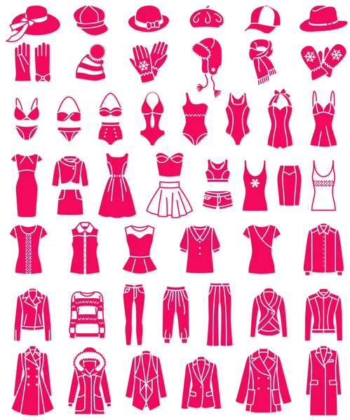 Iconos de moda femeninos — Vector de stock