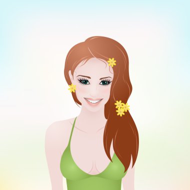 Güzel gülümseyen kız