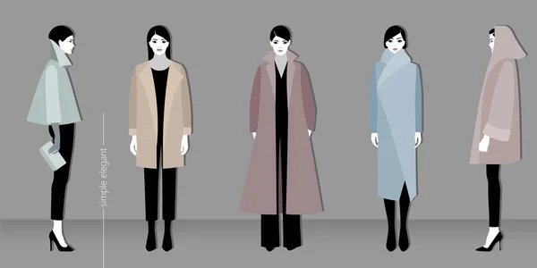 Minimalistische fashion voor vrouwen — Stockvector