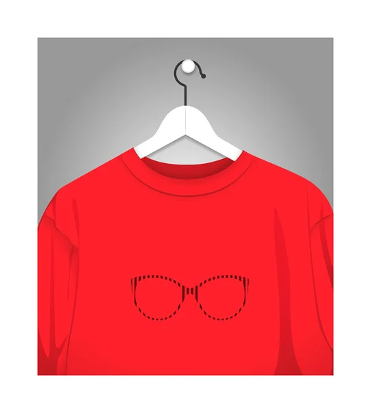 588_Sweatshirt na hanger_red — Stockový vektor