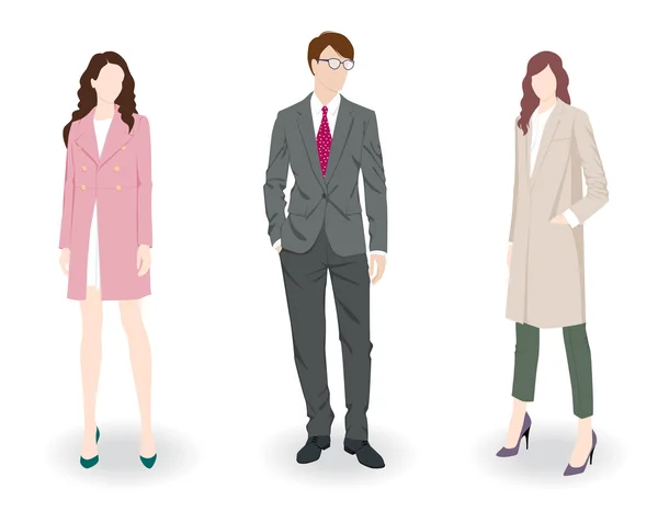 Fashion peopleboy and two girls — Stock Vector