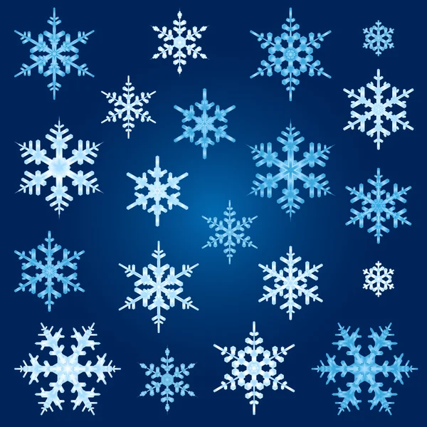 Set of vector snowflakes — Stock Vector