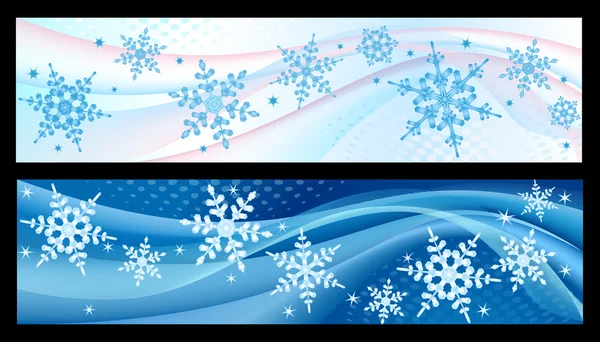 Зимние плакаты со снежинками — стоковый вектор