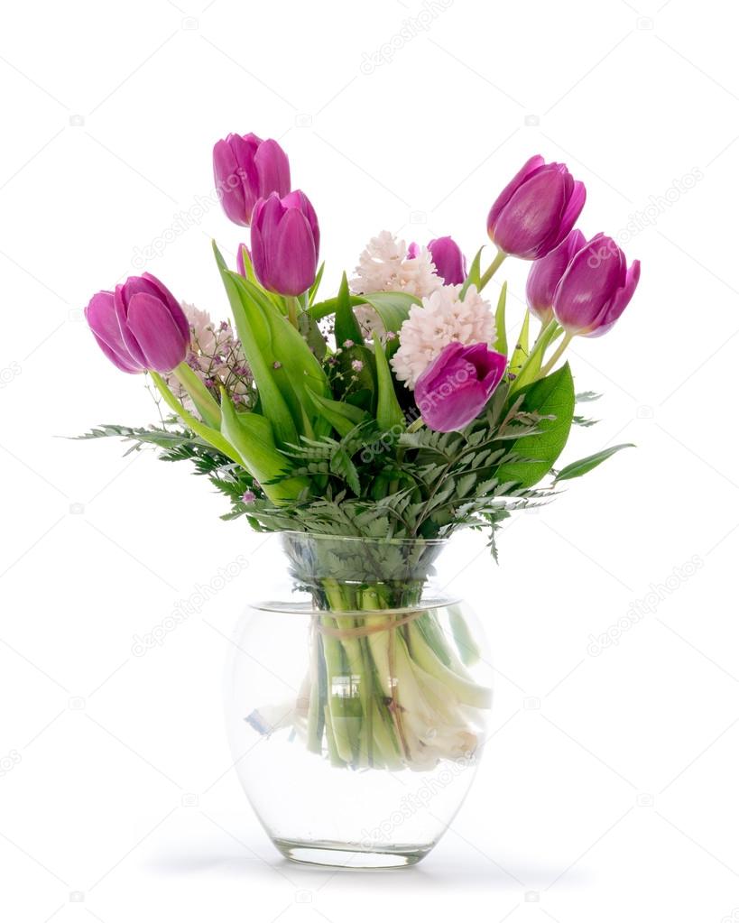 Flower arrangement with tulips