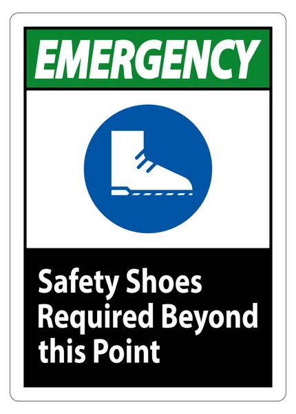 Emergency Sign Safety Shoes Required Point — Stock Vector