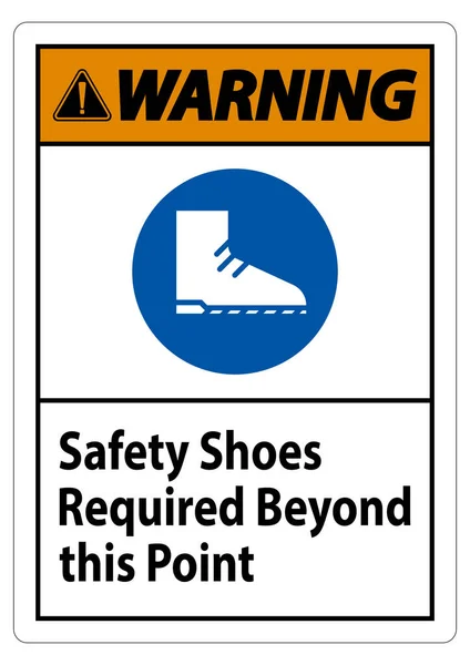 Warning Sign Safety Shoes Required Point — Stock Vector