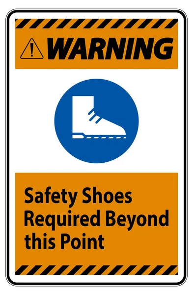 Warning Sign Safety Shoes Required Point — Stock Vector