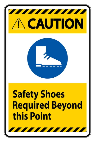 Caution Sign Safety Shoes Required Point — Stock Vector