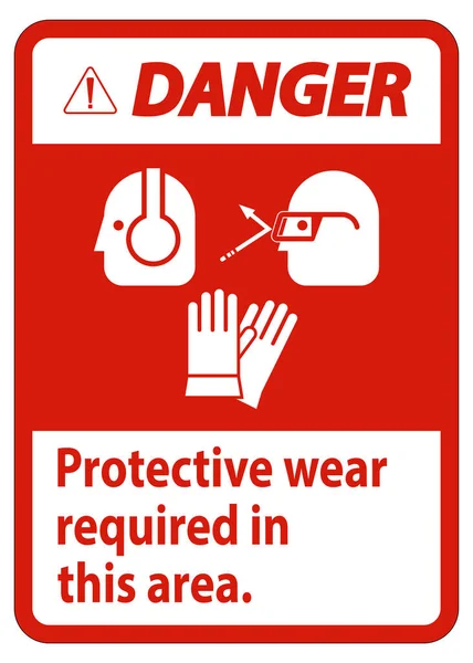 Équipement Protecteur Usure Signe Danger Dans Cette Région Avec Des — Image vectorielle