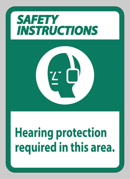 Safety Instructions Ppe Sign Hearing Protection Required Area Symbol — Stock Vector