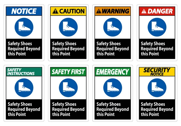 この点を超えて必要な安全靴 — ストックベクタ