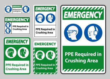 Beyaz Arkaplanda Ezici Alan İzolasyonu İçin Acil Durum İşareti Gerekli 