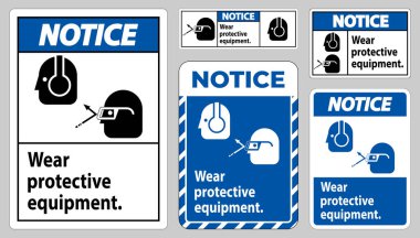 Gözlük ve gözlük grafikli Koruyucu Ekipman