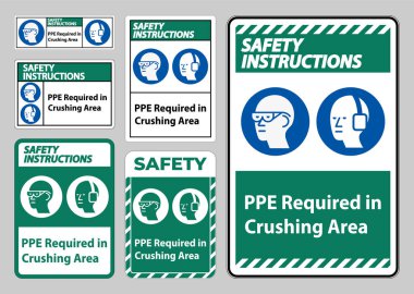Beyaz Arkaplanda Ezici Alan İzolasyonu İçin Güvenlik Talimatları İmzası Gerekli
