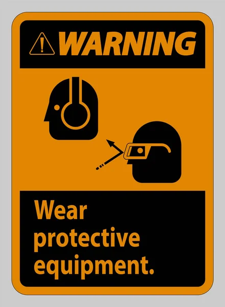 Предупреждающий Знак Носить Защитное Оборудование Очками Графикой Очки — стоковый вектор