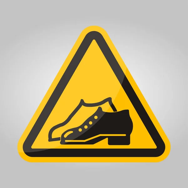 Symbol Enclosed Shoes Required Manufacturing Area Sign Isolate White Background — Stock Vector