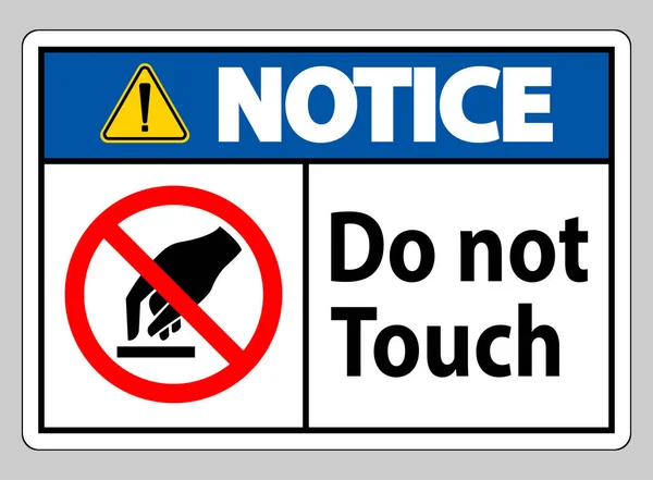 Σημείωση Μην Αγγίζετε Σύμβολο Sign Isolate Λευκό Φόντο — Διανυσματικό Αρχείο