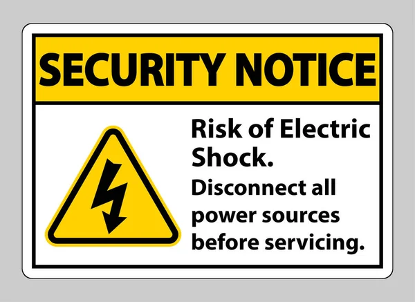 Aviso Seguridad Riesgo Choque Eléctrico Signo Símbolo Aislar Sobre Fondo — Vector de stock