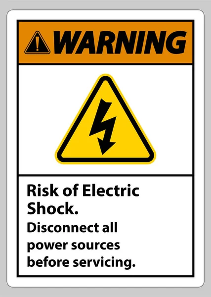 Warning Risk Electric Shock Symbol Sign Isolate White Background — Stock Vector