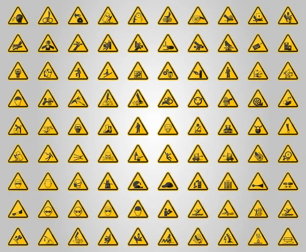 警告危险符号标记白底上的符号隔离 向量说明 — 图库矢量图片