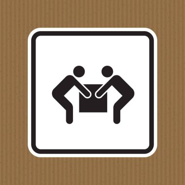 Sembol İki Kişi Kaldırma İşareti Beyaz Arkaplanda İzole Edildi, Vektör İllüzyonu