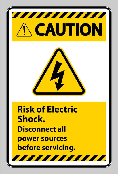 Precaución Riesgo Choque Eléctrico Signo Símbolo Aislar Sobre Fondo Blanco — Vector de stock