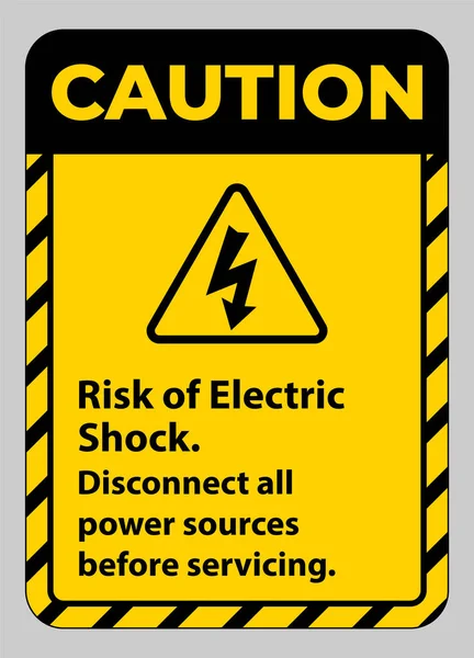 Caution Risk Electric Shock Symbol Sign Isolate White Background — Stock Vector