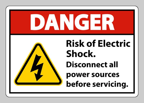 Danger Risk Electric Shock Symbol Sign Isolate White Background — Stock Vector