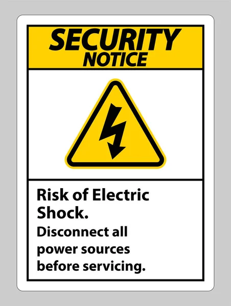 Aviso Seguridad Riesgo Choque Eléctrico Signo Símbolo Aislar Sobre Fondo — Vector de stock