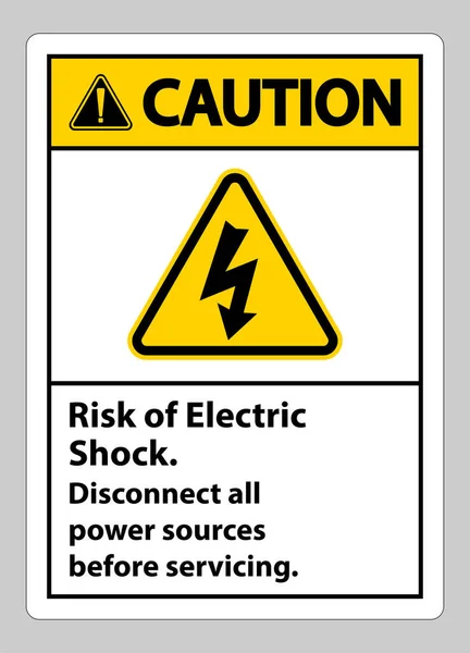 Caution Risk Electric Shock Symbol Sign Isolate White Background — Stock Vector