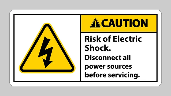 Предупреждение Риск Поражения Электрическим Током Символ Изолировать Белом Фоне — стоковый вектор