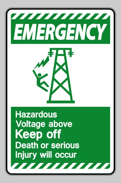 Tension Dangereuse Urgence Dessus Tenir Écart Mort Blessure Grave Produira — Image vectorielle