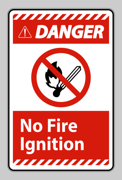 Danger No Fire Ignition Symbol Sign On White Background