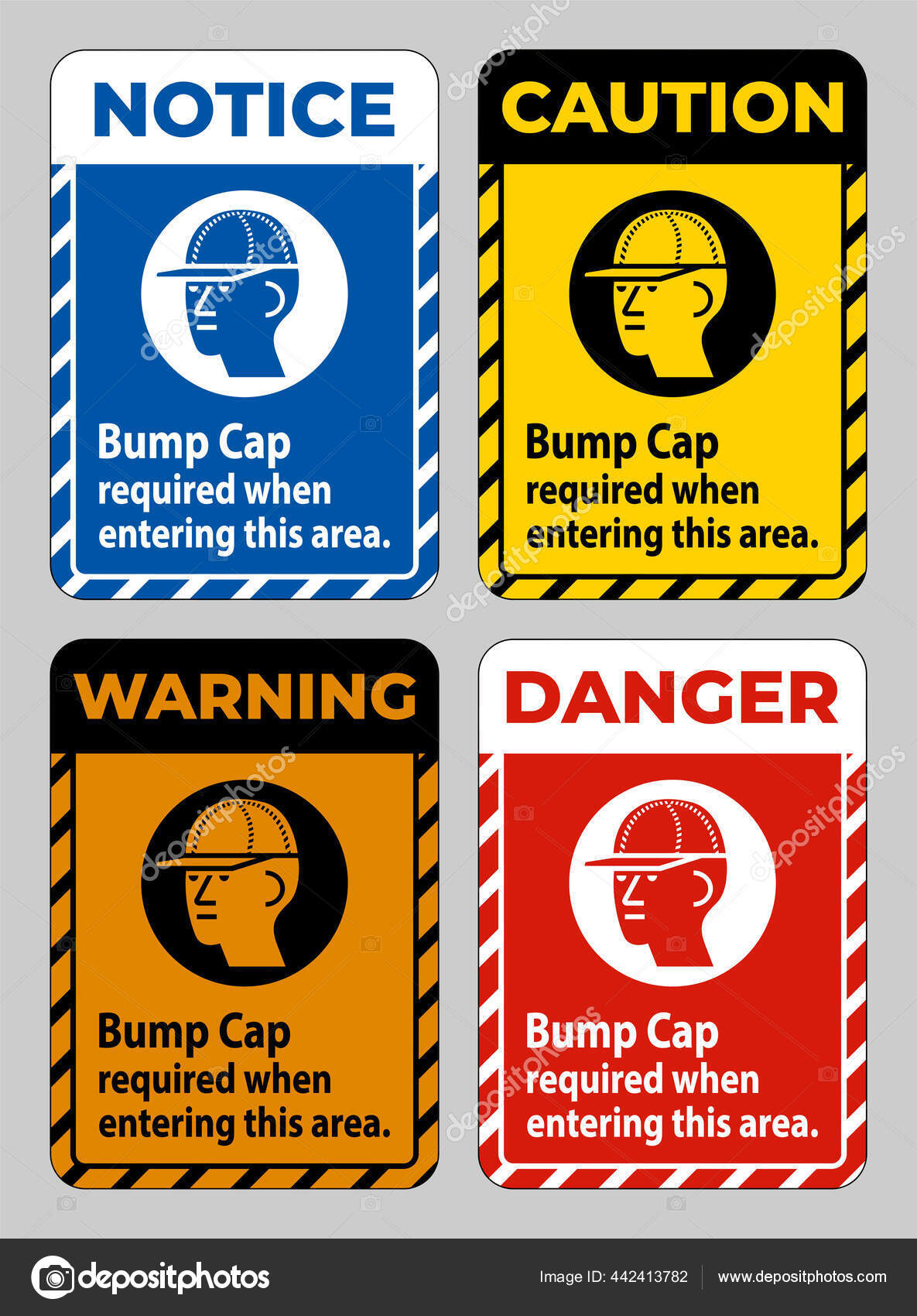 Bump Cap Required Entering Area Stock Vector by ©Seetwo 442413782