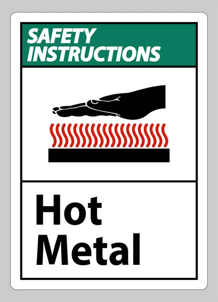 Инструкция Безопасности Символ Горячего Металла Изолирован Белом Фоне — стоковый вектор