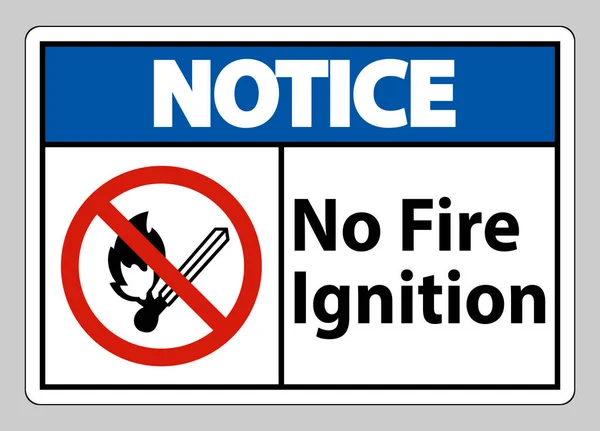 Aviso Hay Señal Símbolo Ignición Fuego Sobre Fondo Blanco — Vector de stock