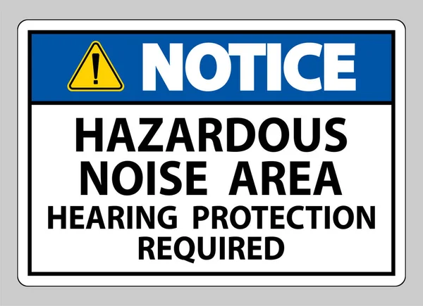 Figyelmeztető Jel Veszélyes Zajterület Hallásvédelem Szükséges — Stock Vector